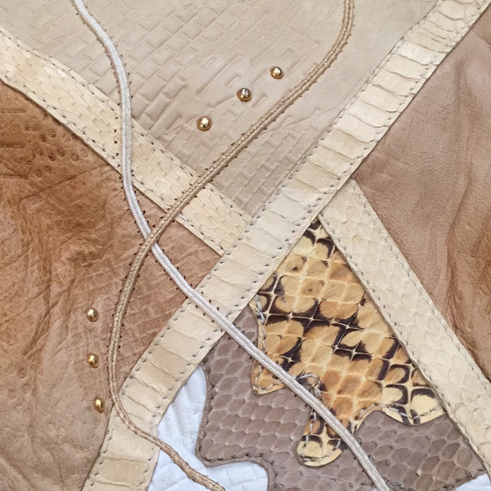 Vintage Patchwork Purse With Studs - image 2